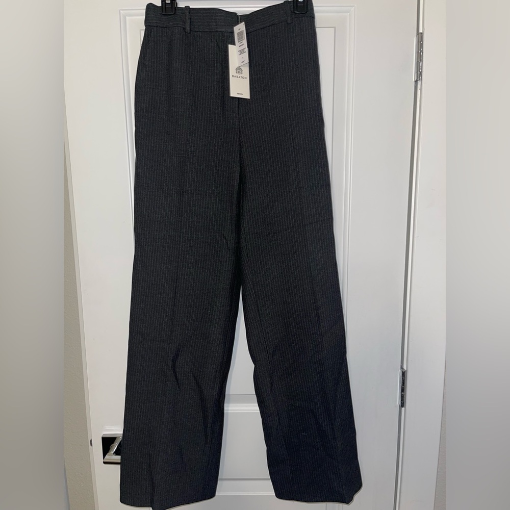 Aritzia Charcoal Gray Pinstripe Agency Pants